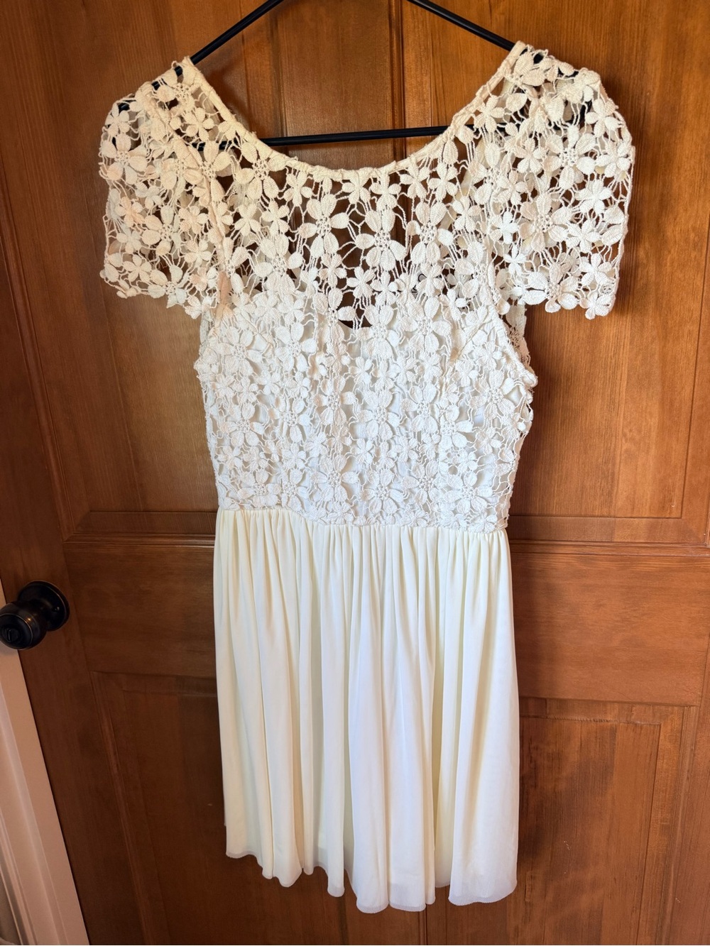 Xenia Boutique Ivory Crochet Mini Dress